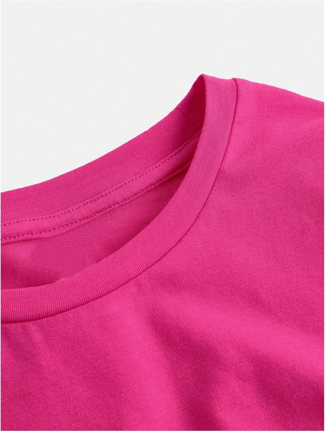 SOLY HUX Girl's Short Sleeve Crew Neck Slim Fitted Basic T-Shirts Summer Tops with Hair Ties - Image 3