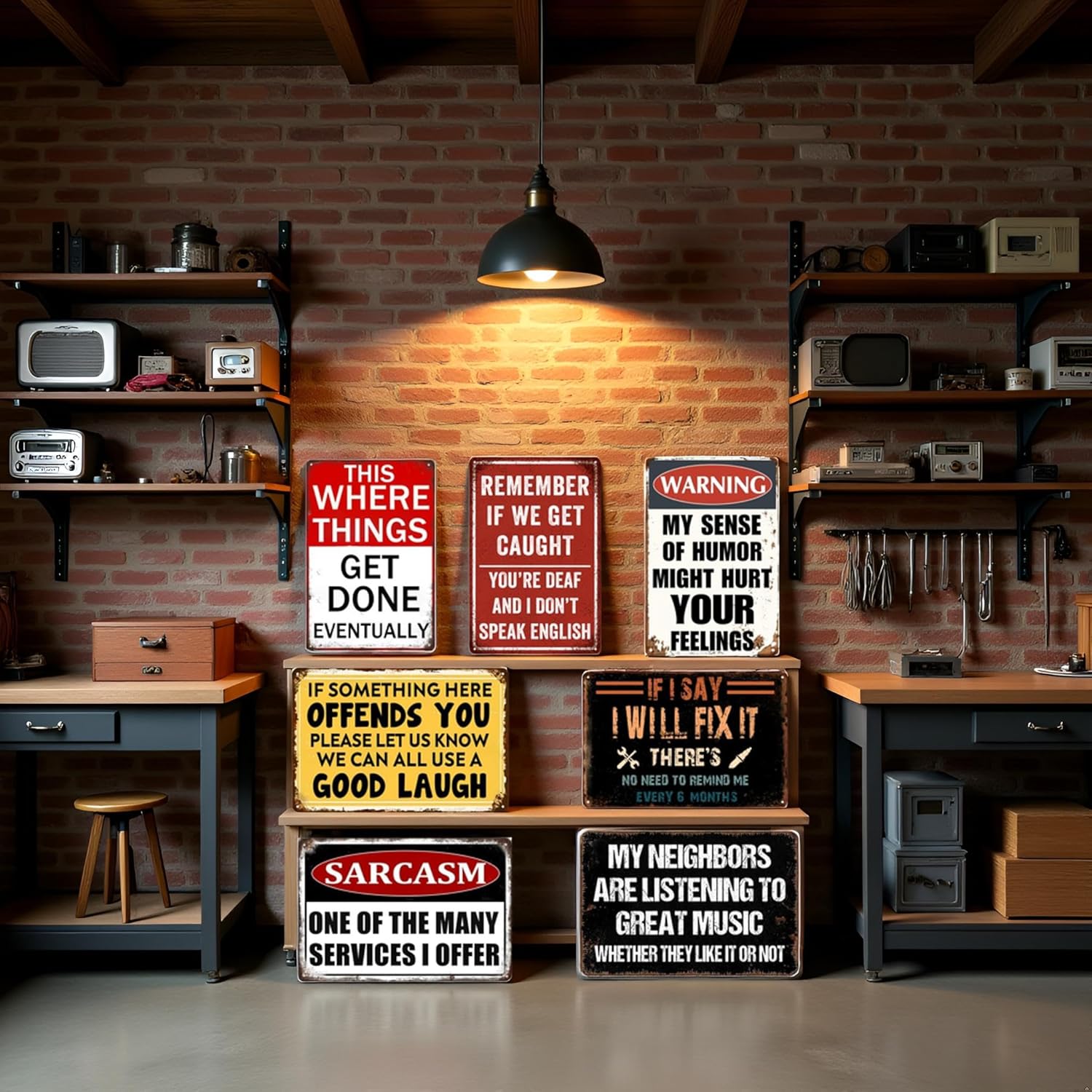 Man Cave Decor Funny Garage Signs For Men Vintage Metal Tin Sign Mancave Accessories Signs For Wall Art Garage Decor For Men Work Shop Accessories Basement Bar Sign For Home Bar 8x12 Inch - Image 2