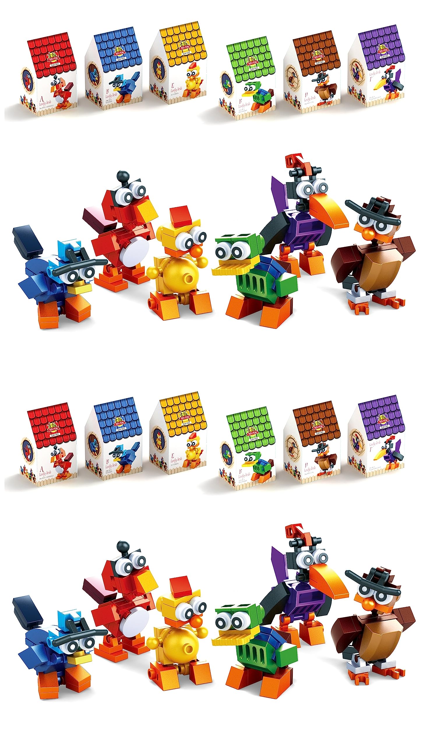 Anila's Construction Building Bricks Sets - 12 Bird Blocks Sets that are individually boxed. Comes with 30 Assorted Individual Stickers. โ image 1
