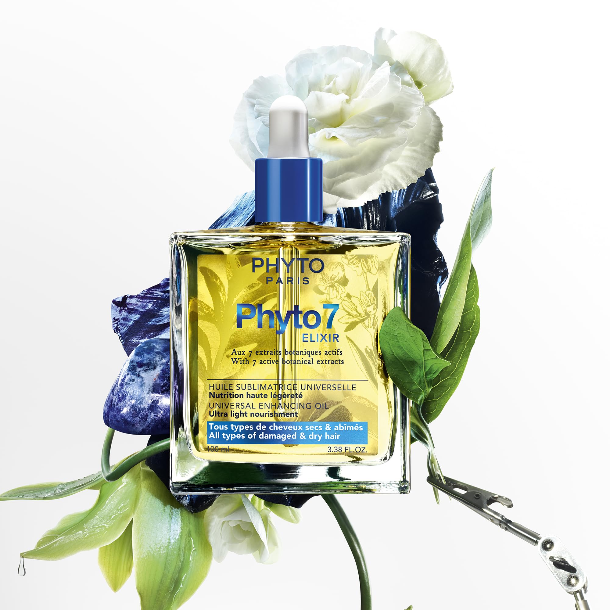Phyto Paris - Phyto 7 - Uniwersalny olejek sublimacyjny 100 ml - Olejek do włosów cienkich i bardzo suchych - Wielofunkcyjna pielęgnacja: odżywianie, stylizacja, wykończenie - 99% naturalnych
