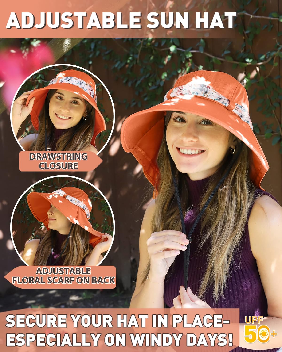 Tirrina Women's Sun Hat Wide Brim, UV Protection Sun Hats for Women image 2