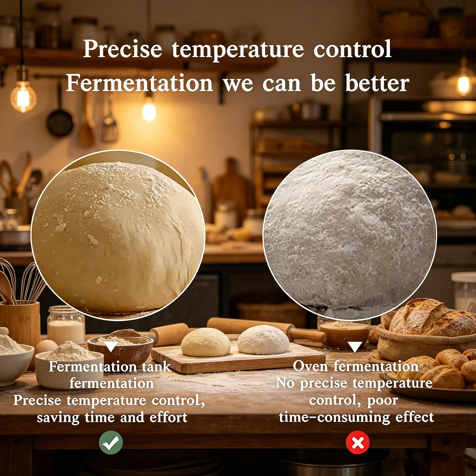 Cella Lievitazione Professionale 100 Litri, Fermentazione Pane Acciaio Inox 6 Strati, LED Integrato, Temperatura umidità Regolabili, Contenere Teglia Forno Dimensioni Massime 480 * 340 Mm