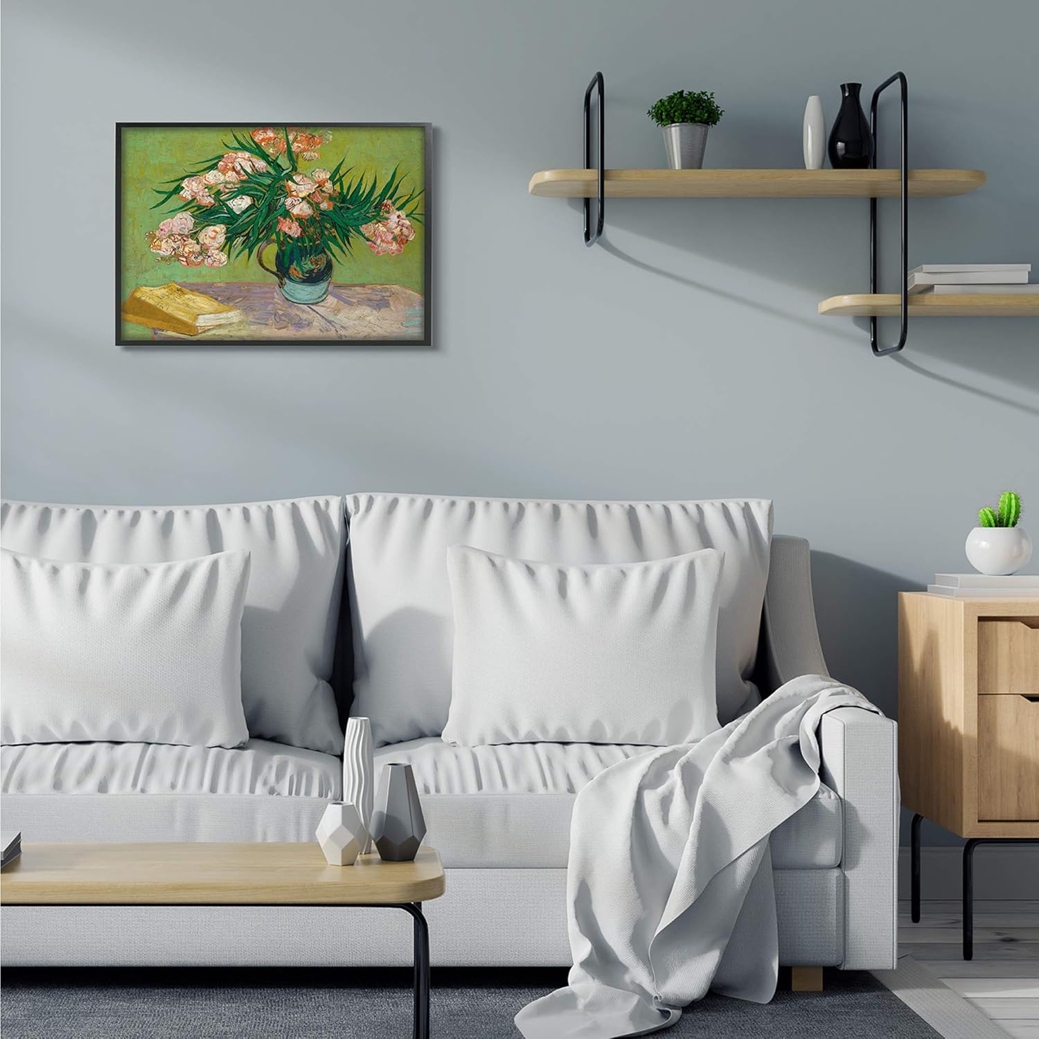 Stupell Industries Reading Table Pink Green Van Gogh Classical Painting Black Framed Wall Art, Multi-Color