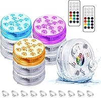 Vista 15 de LOFTEK Luces LED sumergibles con control remoto, 13 luces LED de piscina para piscina enterrada y elevada con imanes y ventosas, 16 luces