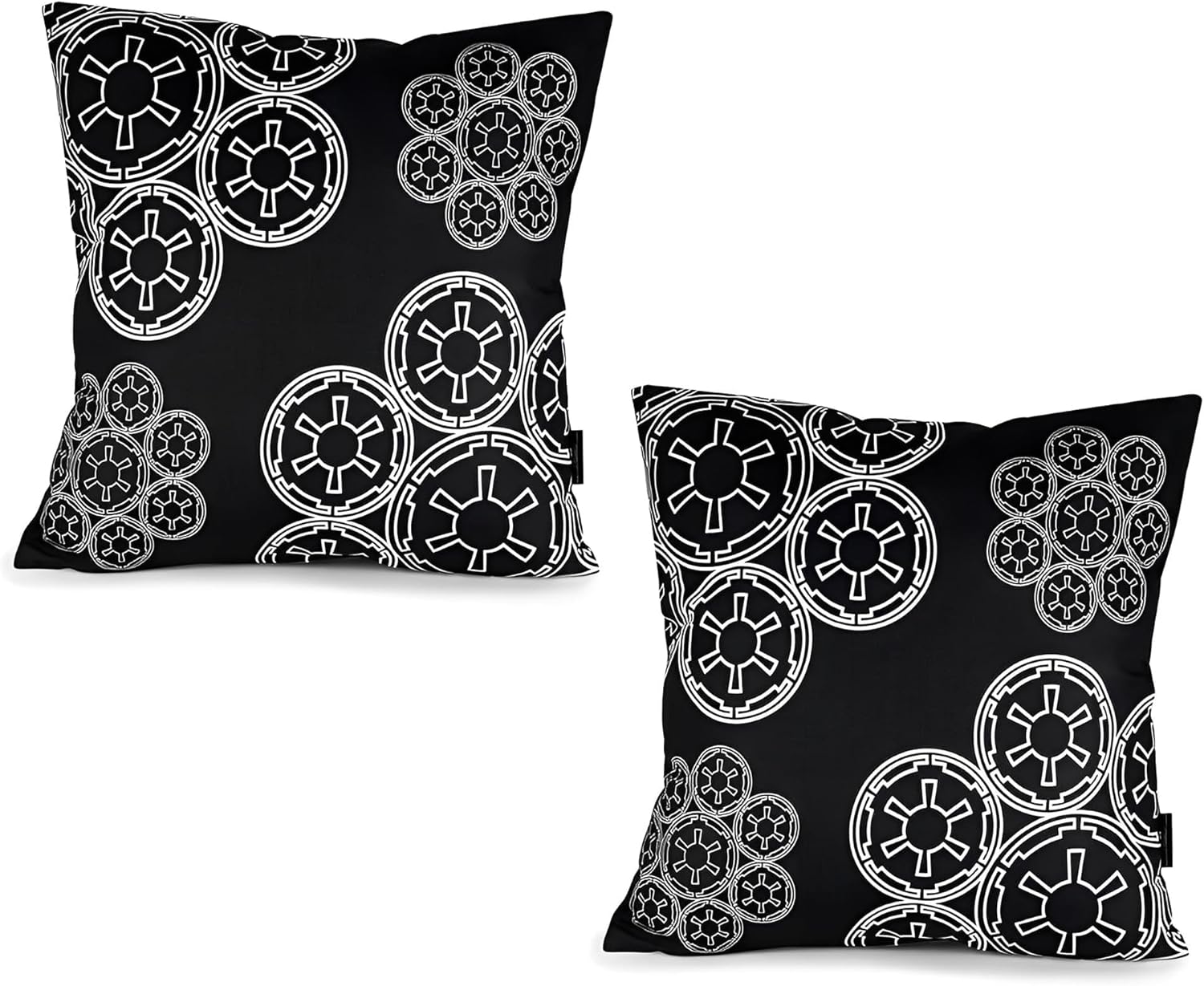 Toynk Star Wars Black Throw Pillow | White Imperial Logo | 20 x 20 Inches | Set of 2