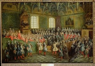 iiRTTFiRT Famous Prints Pictures Wall Print Artwork Bed of Justice Held in the Parliament At the Majority of Louis Xv by Nicolas Lancret Graffiti Painting for Home Decor 60x90cm