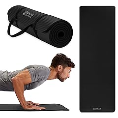 Gaiam Essentials Thick Yoga Mat Fitness & Exercise Mat with Easy-Cinch Carrier Strap,72"L X 24"W X 2/5 Thick, 10mm