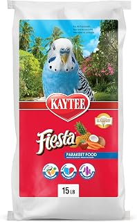 Kaytee Fiesta Parakeet Food, Nutritious and Fun Blend, 15 Pounds | More foraging fun. Small bird food with shapes and textures. Parakeet seed, grains, vegetables