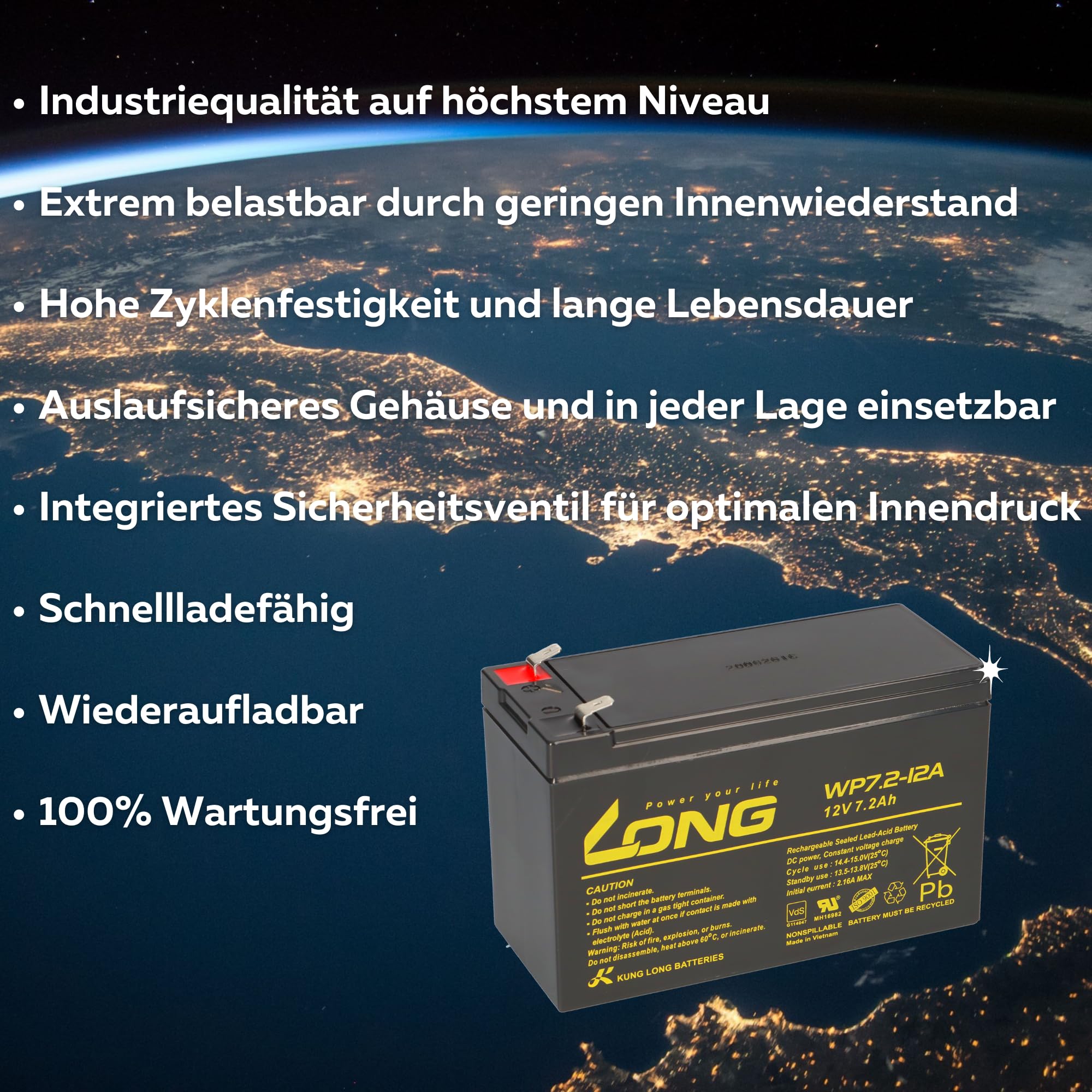 AGM BLEI akumulator 12 V 7,2 Ah z VD + ładowarką pasującą 7Ah 8Ah 9 Ah 9,5 Ah USV Blegel Gel