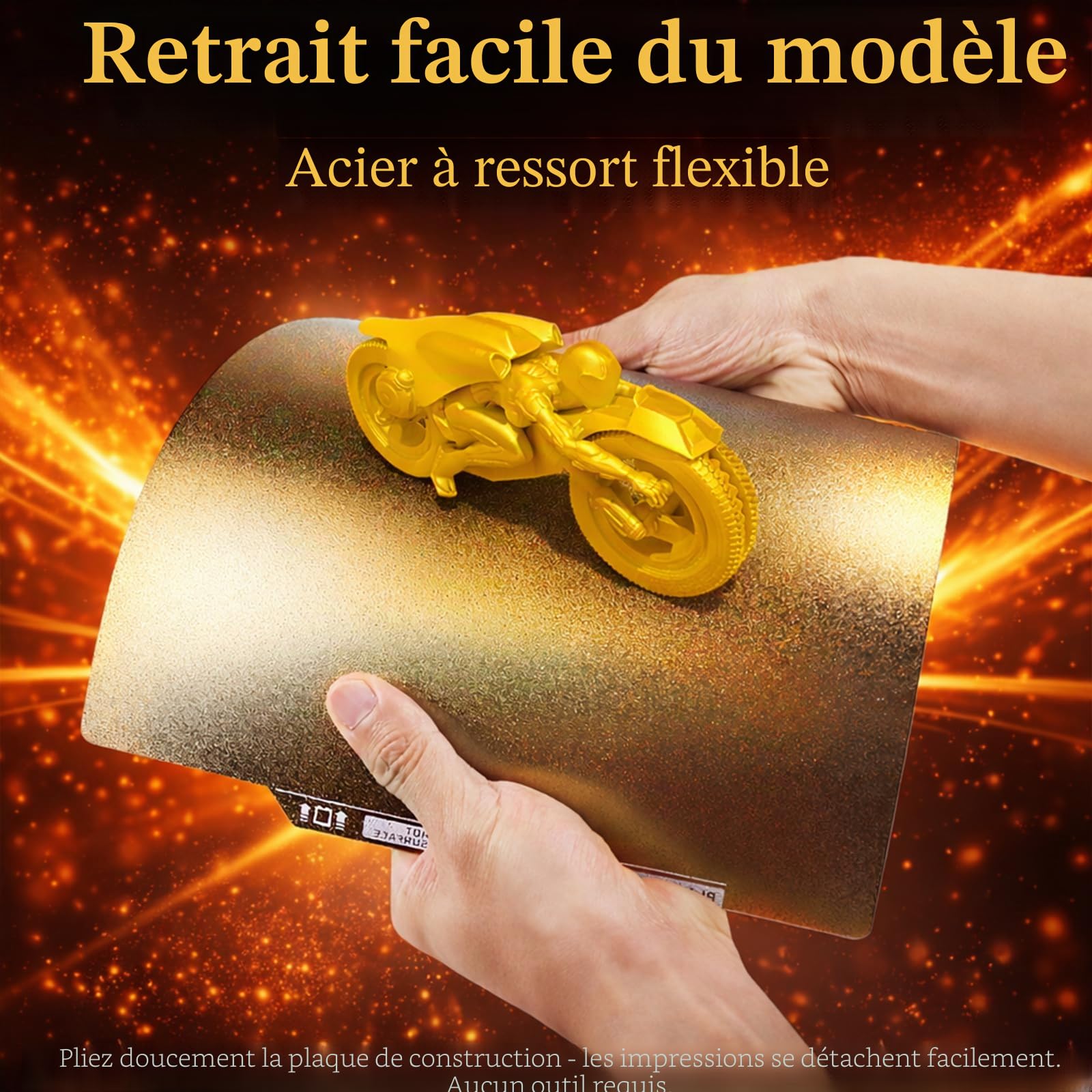 Plateau D'impression Double Face PEI 257×257mm Compatible avec Bambulab A1/X1/X1C/X1E/P1P/P1S/P2S – Surface Texturée, Imprimante 3D Magnétique à Ressort Haute Adhérence