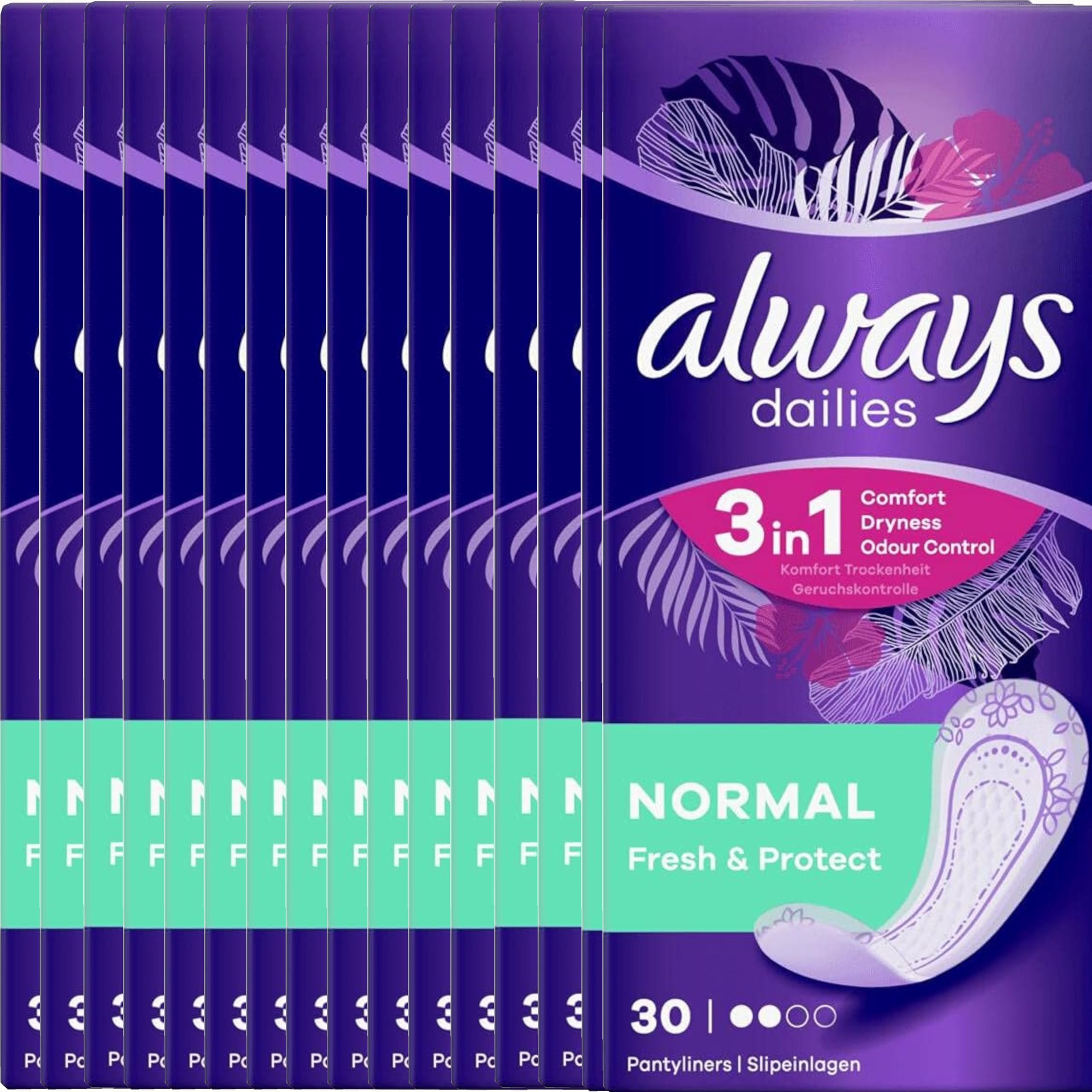 Always Dailyes Normal Fresh & Protect Protège-slips 15x30 pièces Pack économique