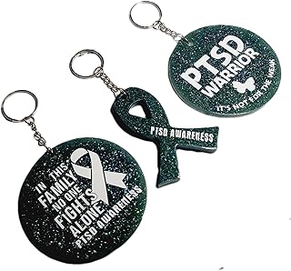 Ptsd Awareness Keychains, Mental Health, Anxiety, BI Polar,Awareness keychain, Mental health awareness (No Family Fights Alone)