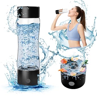 Hydrogen Water Bottle,Hydrogenated Water in 3 Min with PEM SPE Technology,Hydrogen Water Ionizer,Portable-Rechargeable Hydrogen Water Bottle Generator for Home Office Travel Sports Husband Friend