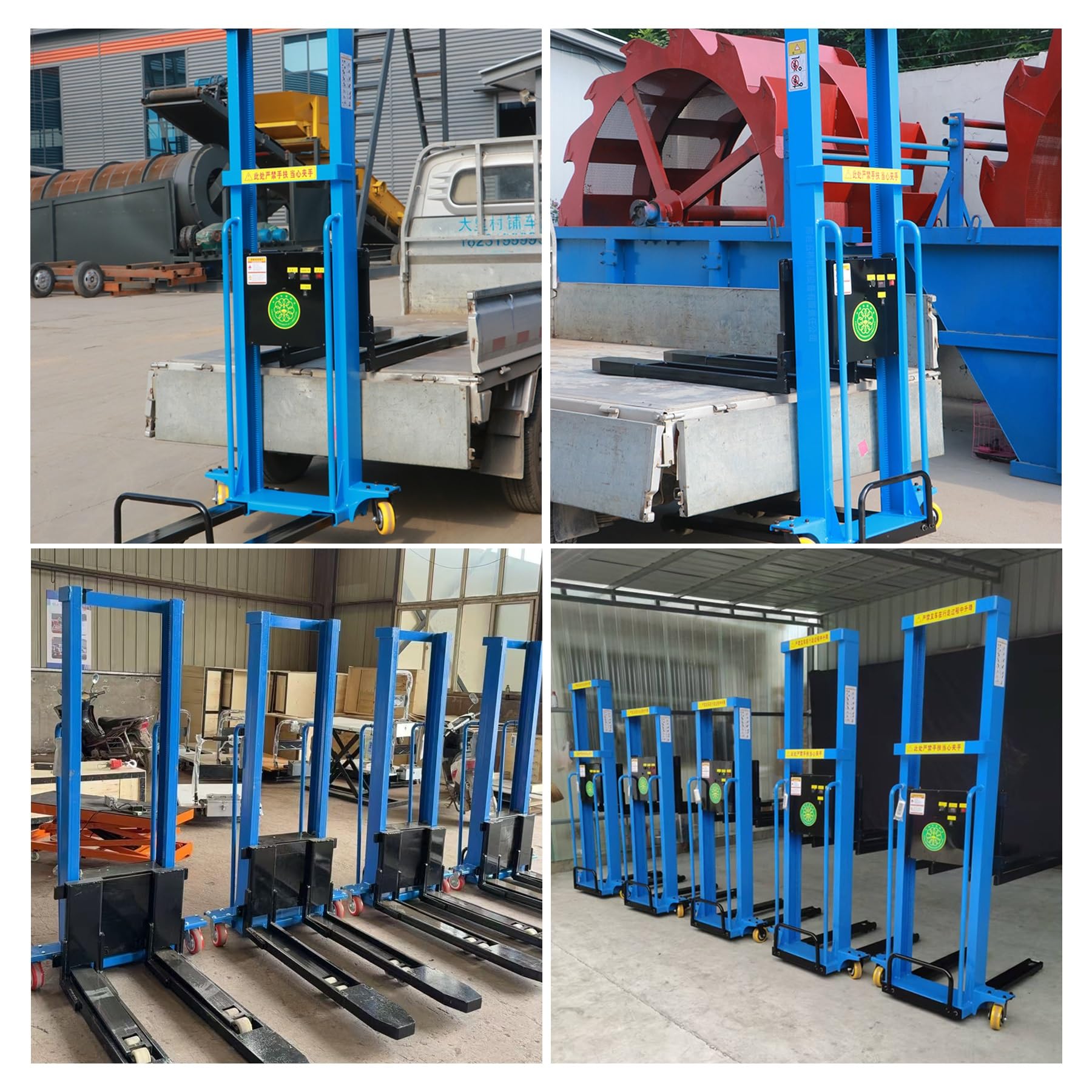 Apilador eléctrico de palés, elevador de material hidráulico, capacidad de carga de 500 kg para un transporte eficiente en almacén y taller