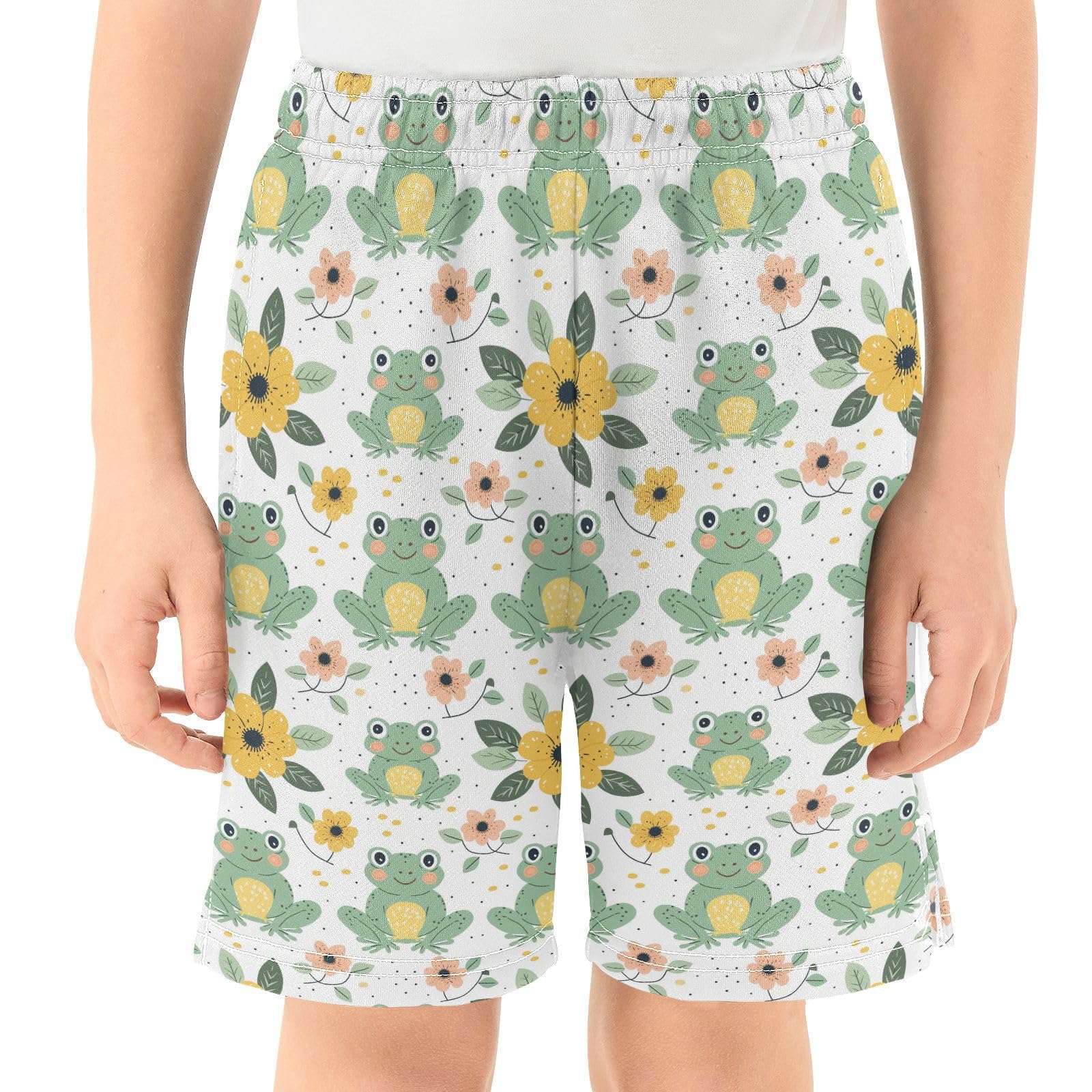 Cute Frogs Lovely Animal Boys Shorts Casual Athletic Short Summer Track Shorts 14-15 Y Multicolor