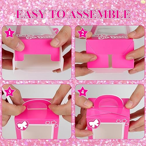 Miniatura 8 de 20 cajas de regalo de fiesta rosa para niñas, cajas de regalo de muñeca rosa intenso, despedida de soltera, decoración de fiesta de cumpleaños,