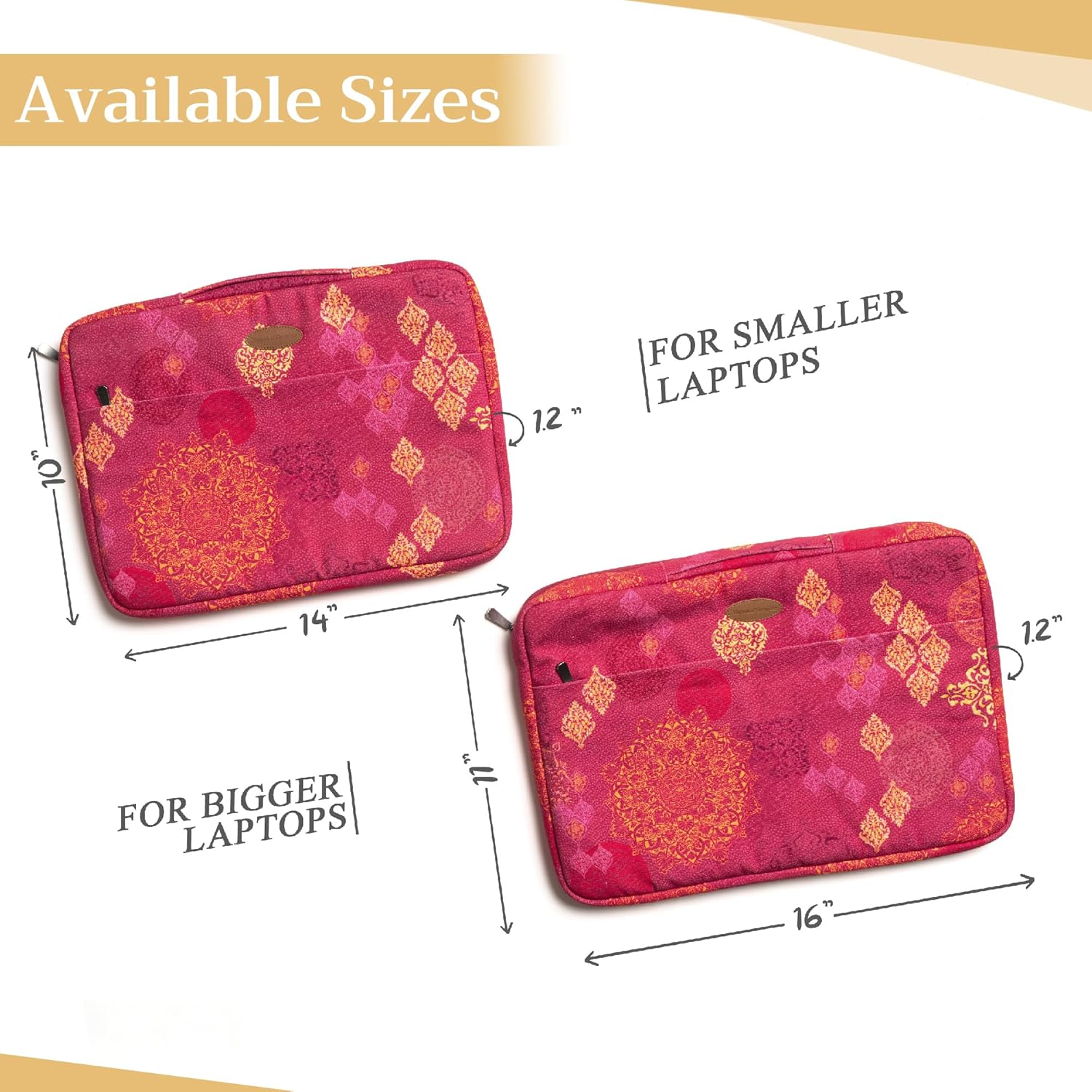 Maison d'Hermine Laptop Sleeve with Handle Case Stain and Water Repellent Cotton Canvas
