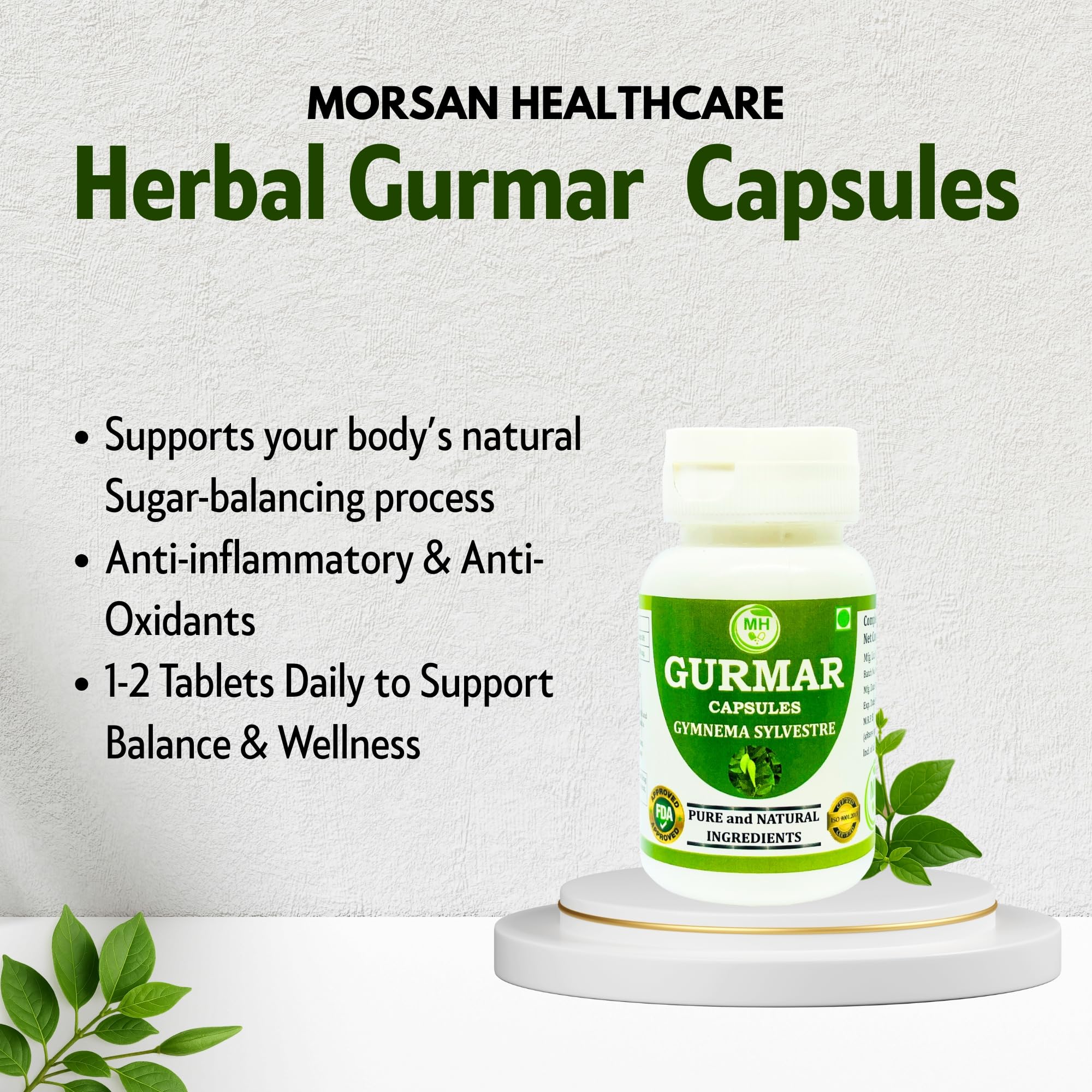 Ayurvedic Gurmar (Gudmar) Capsules 500mg – 60 Count | Vegetarian | Plant-Based | Herbal Supplement | No Artificial Additives | Gluten-Free | Organic | Gymnema sylvestre | Dia Free Herbal Capsules (pack of 2) — Amazon image 9