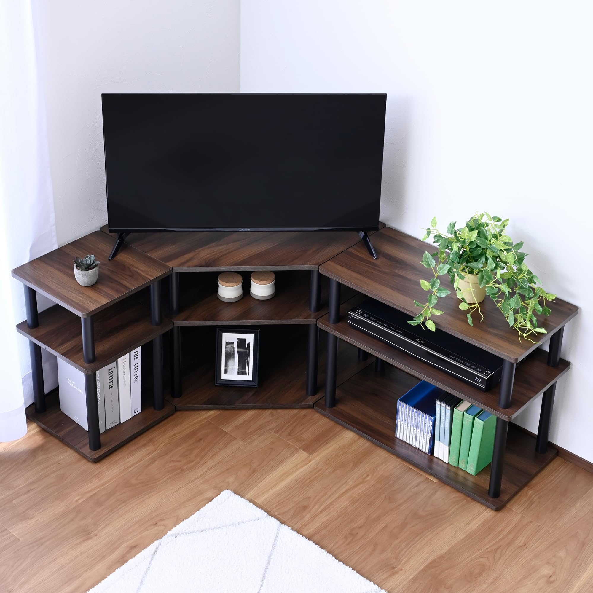 テレビ台セット Amazon｜山善(YAMAZEN) テレビ台 コーナー 3点セット 組立カンタン
