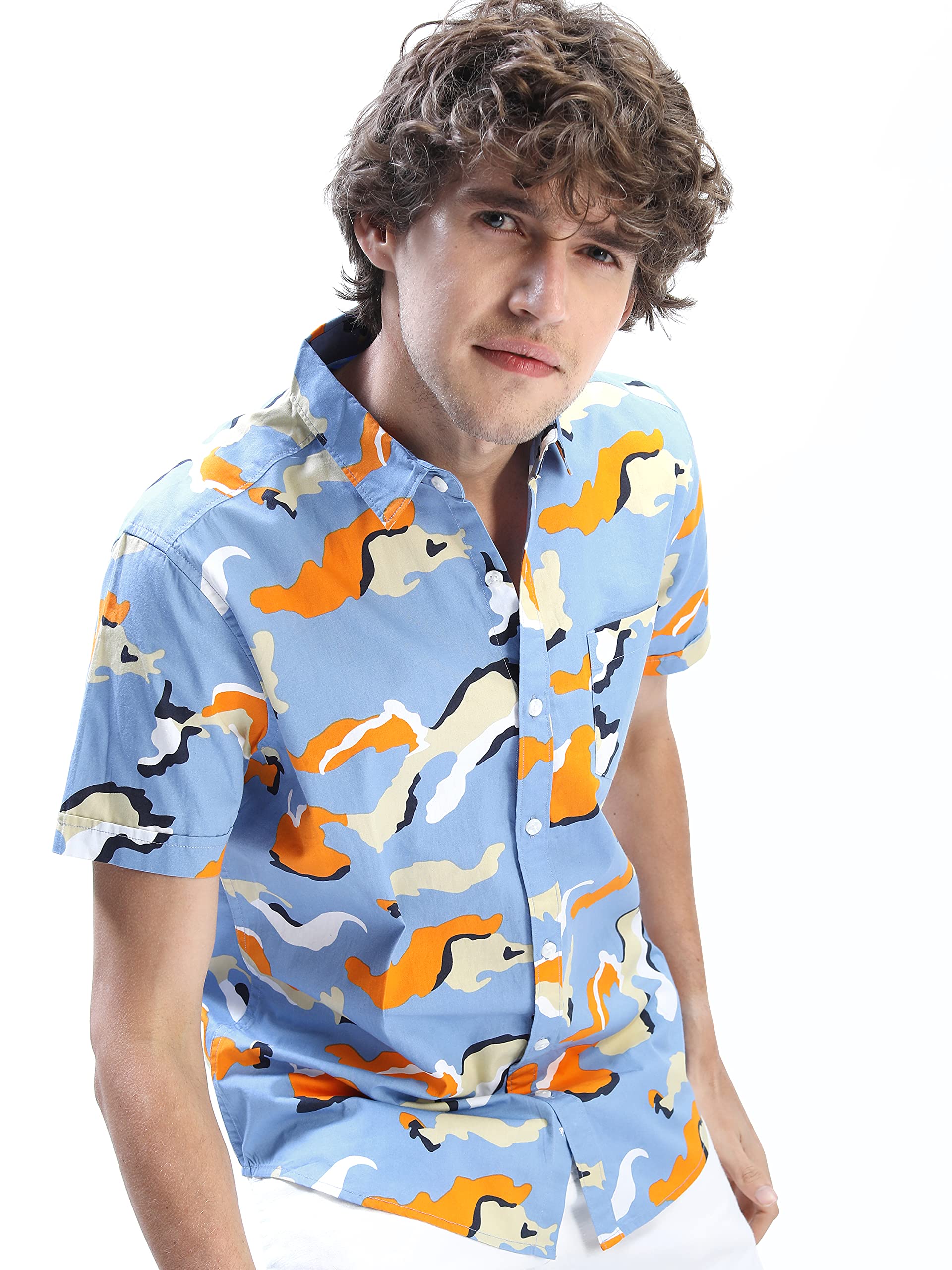 Ketch Men Cotton Slim Fit Printed Half Sleeve Shirt in multi