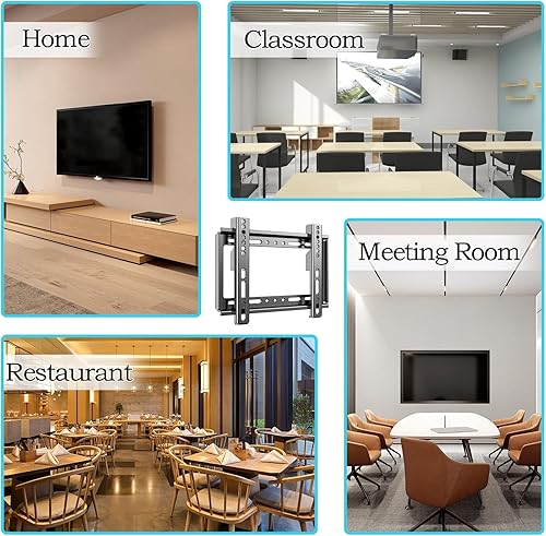 Miniatura 7 de Soporte fijo de pared para televisores y monitores de pantalla plana de 14 a 42 pulgadas, soporte universal de perfil bajo, VESA de hasta 7.874 x