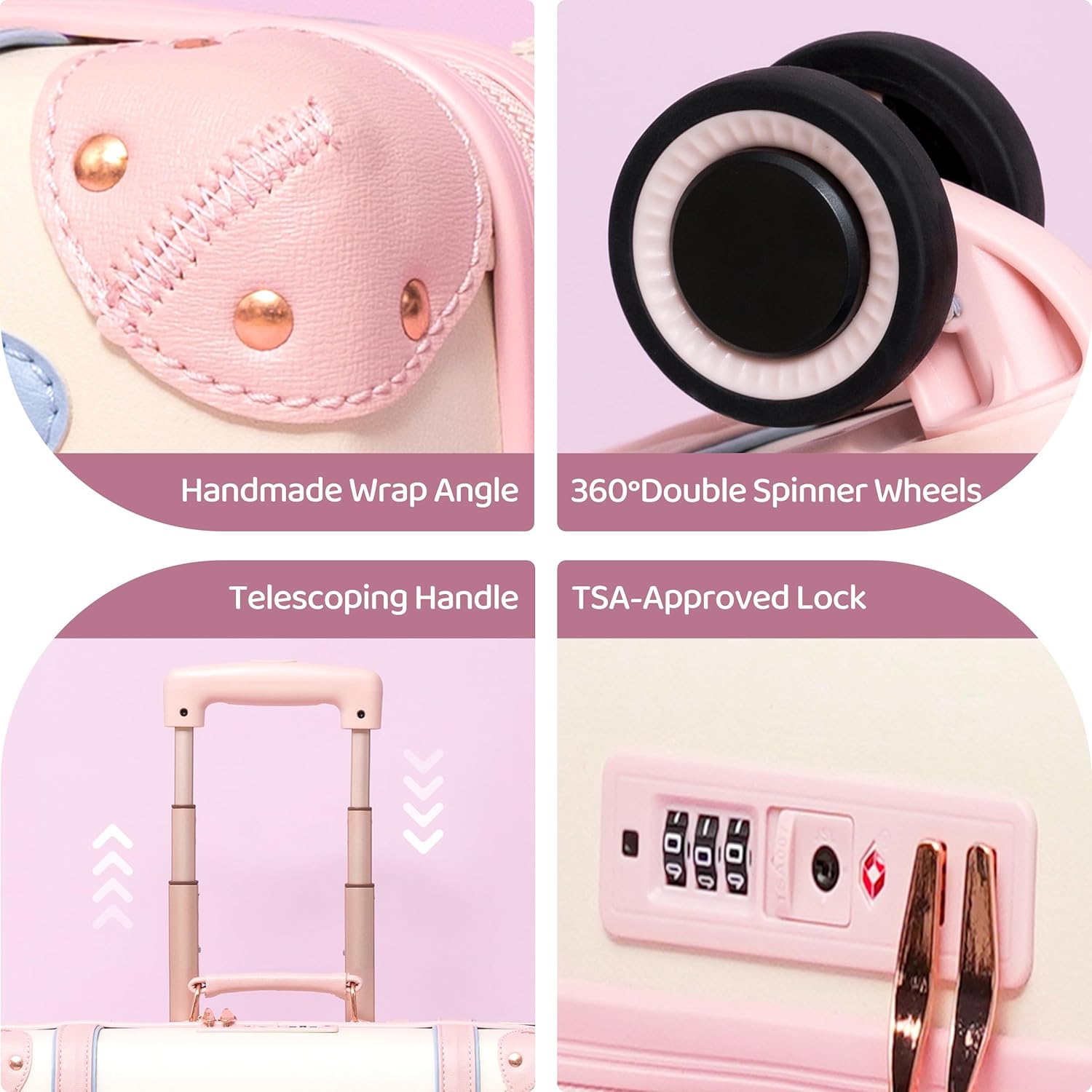Vintage Look Luggage Set with Wheels, Retro Suitcase, Vintage Travel Luggage Set, Cute Designer Suitcase, Stylish Vintage Luggage Set for Women and Men