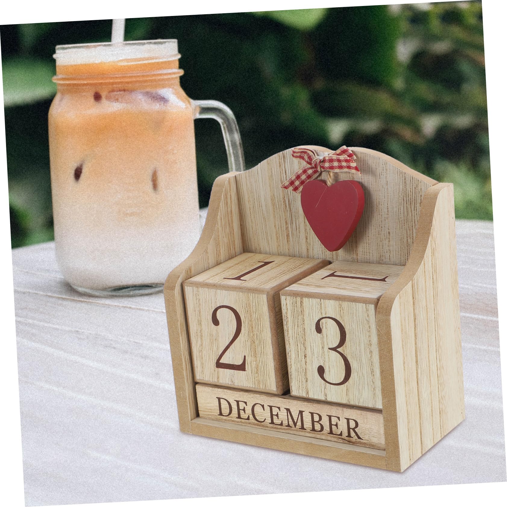 DOITOOL 4 Stück Ewiger Holzblock Tischkalender Handlicher Dauer Kalender mit Monats und Zahlenblöcken Praktischer Holzwürfel Kalender für Büro und Zuhause Kompakte Schreibtischdeko