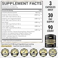 Vista 7 de Nuqiit Suplemento de constructor muscular con monohidrato de creatina, 500 mg Tribulus Terrestris 6000 mg y más, apoya la fuerza, la resistencia