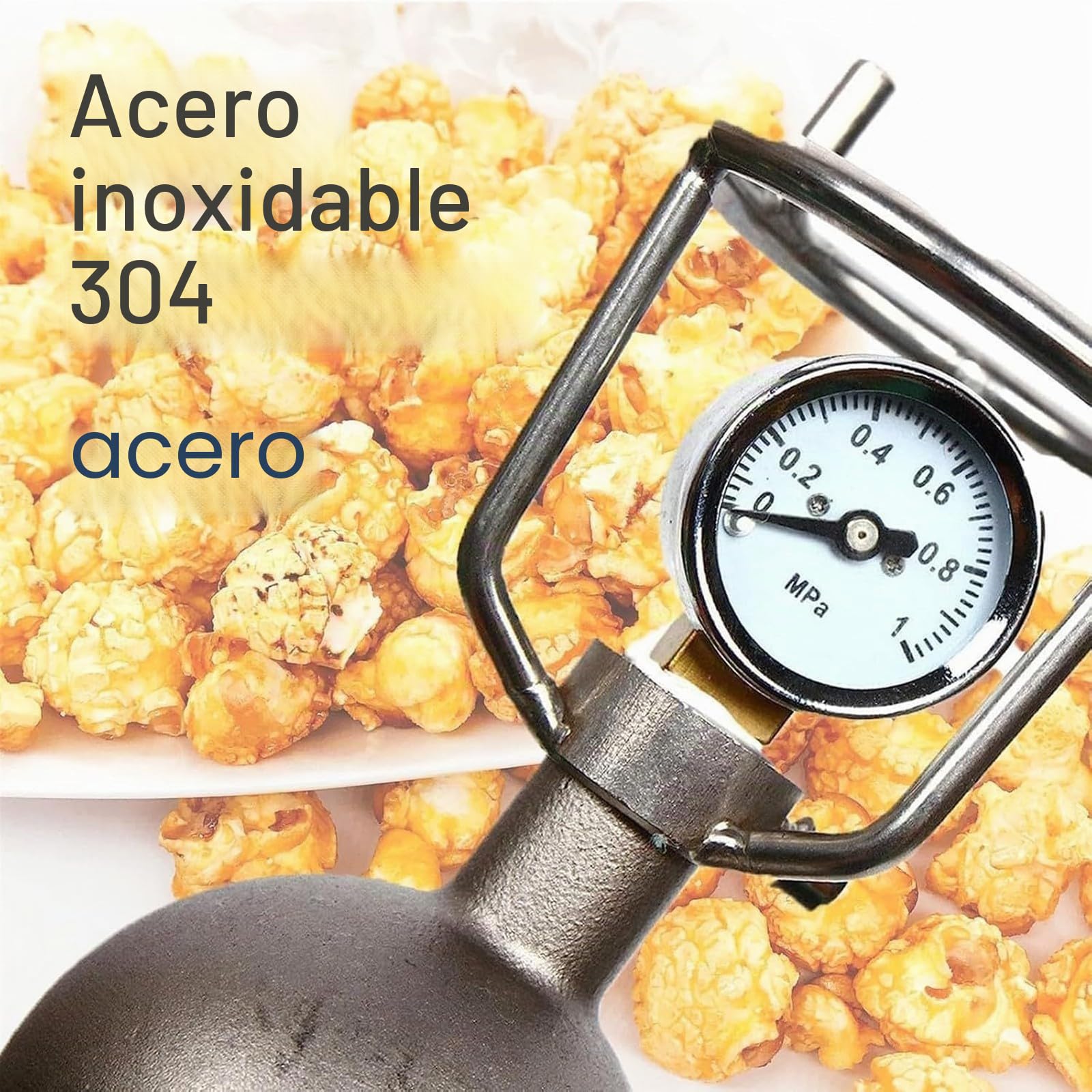MáQuina Palomitas MaíZ China, MáQuina Palomitas MaíZ Manual Alta PresióN, MáQuina para Hacer Arroz Inflado, MáQuina Palomitas MaíZ para Cocina(260ml)