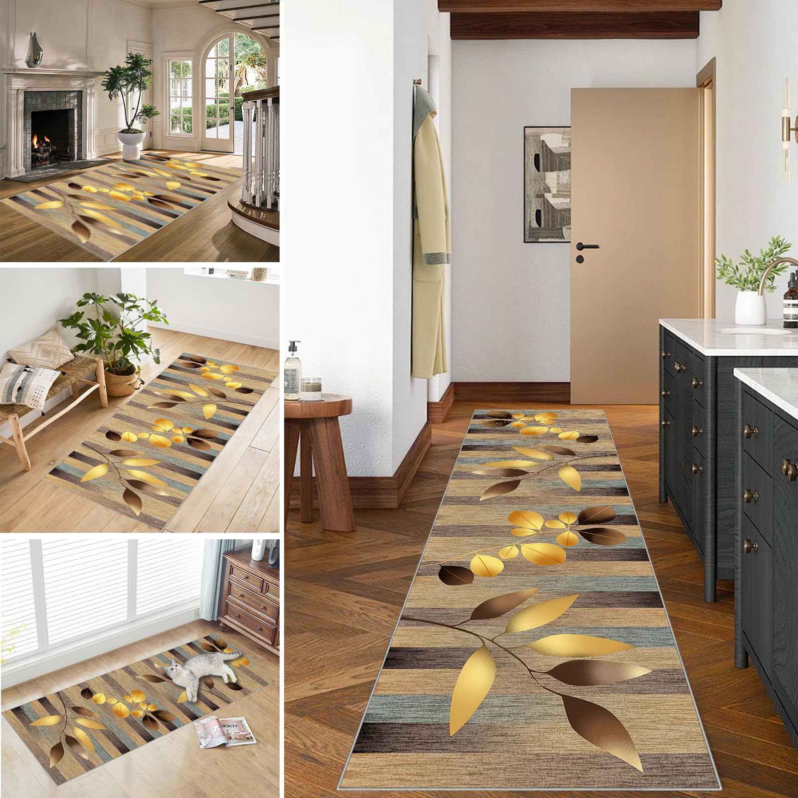 Tapis runner de passage 120x430 pour entrée cuisine et descente de lit