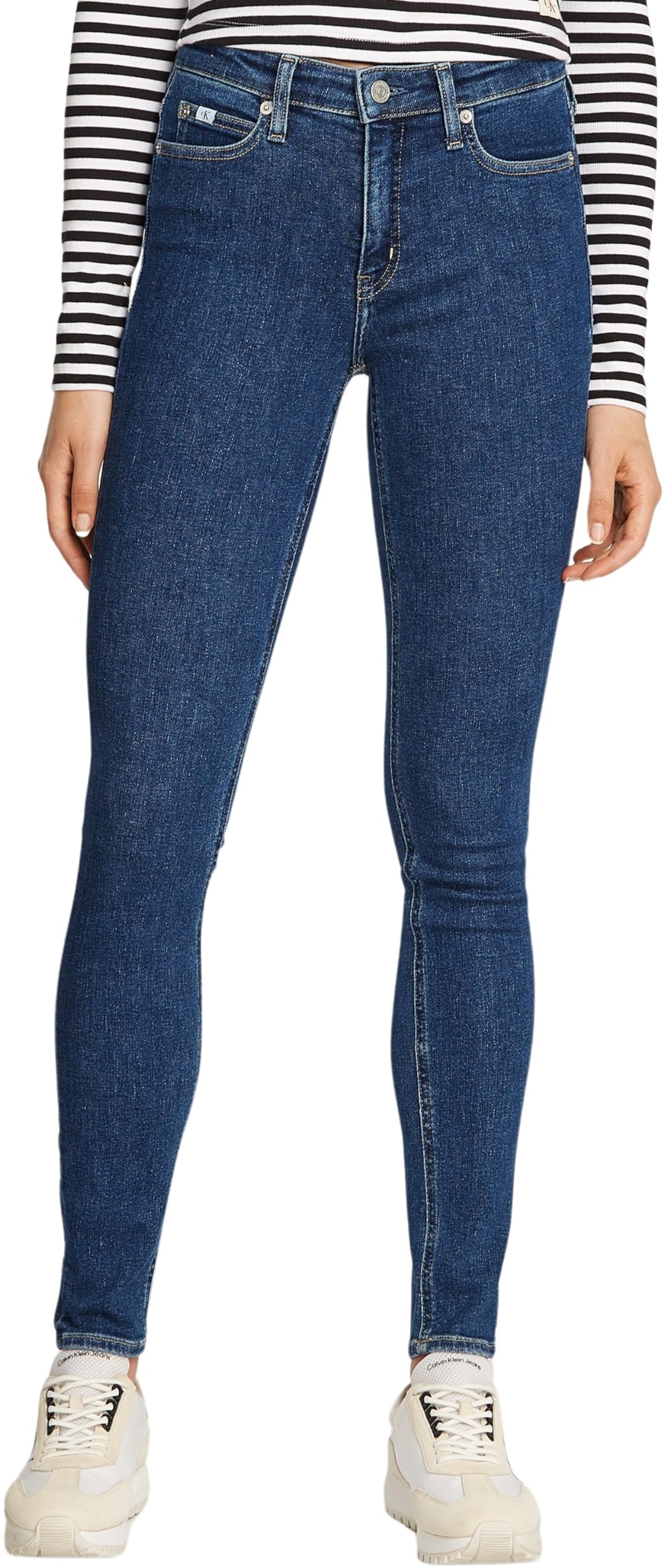 Calvin Klein Women’s Mid Rise Skinny Fit Jeans, Blue (Denim Medium), 30W/32L