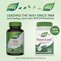 Vista 2 de Nature's Way Cápsulas de hojas de neem, soporte intestinal tradicional*, utilizadas en ayurveda, 950 mg por porción de 2 cápsulas, proyecto