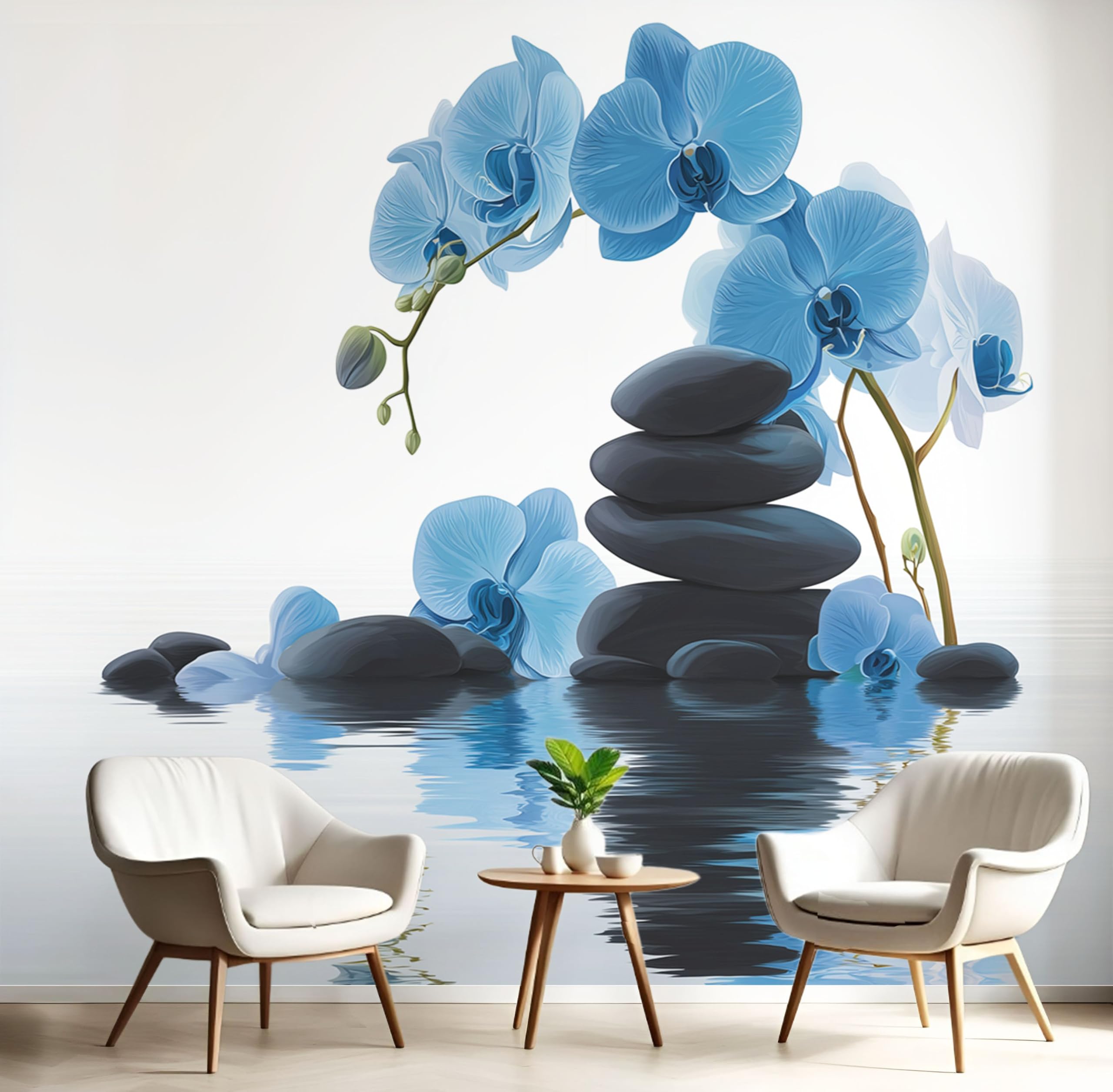 Papier peint panoramique bleu ciel 150x105 cm pour salon et chambre