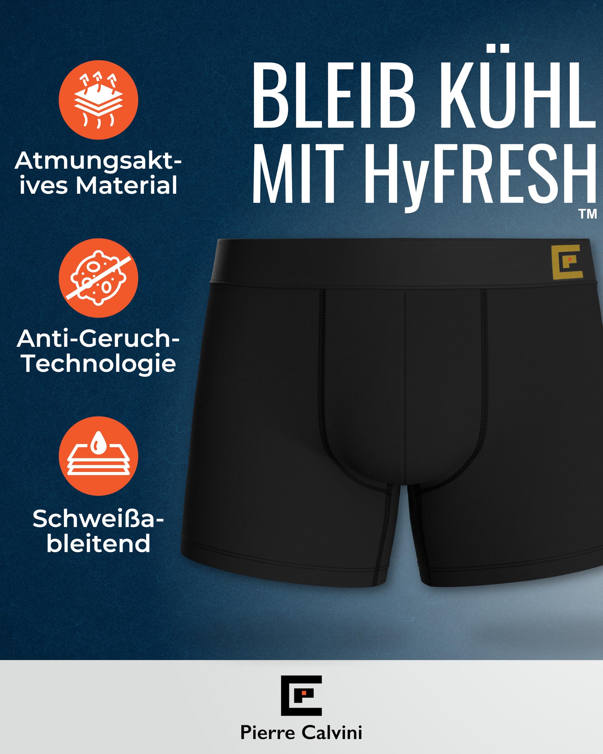 Pierre Calvini Boxershorts Herren (5er/10er Pack) – Retroshorts aus Baumwolle, atmungsaktiv, langes Bein gegen Scheuern, Anti-Roll-Bund, ohne Etikett