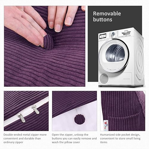 Miniatura 6 de Almohada de cuña grande para cabecero, cojín de respaldo para adultos para sentarse en la cama, almohada ergonómica de lectura para posicionamiento