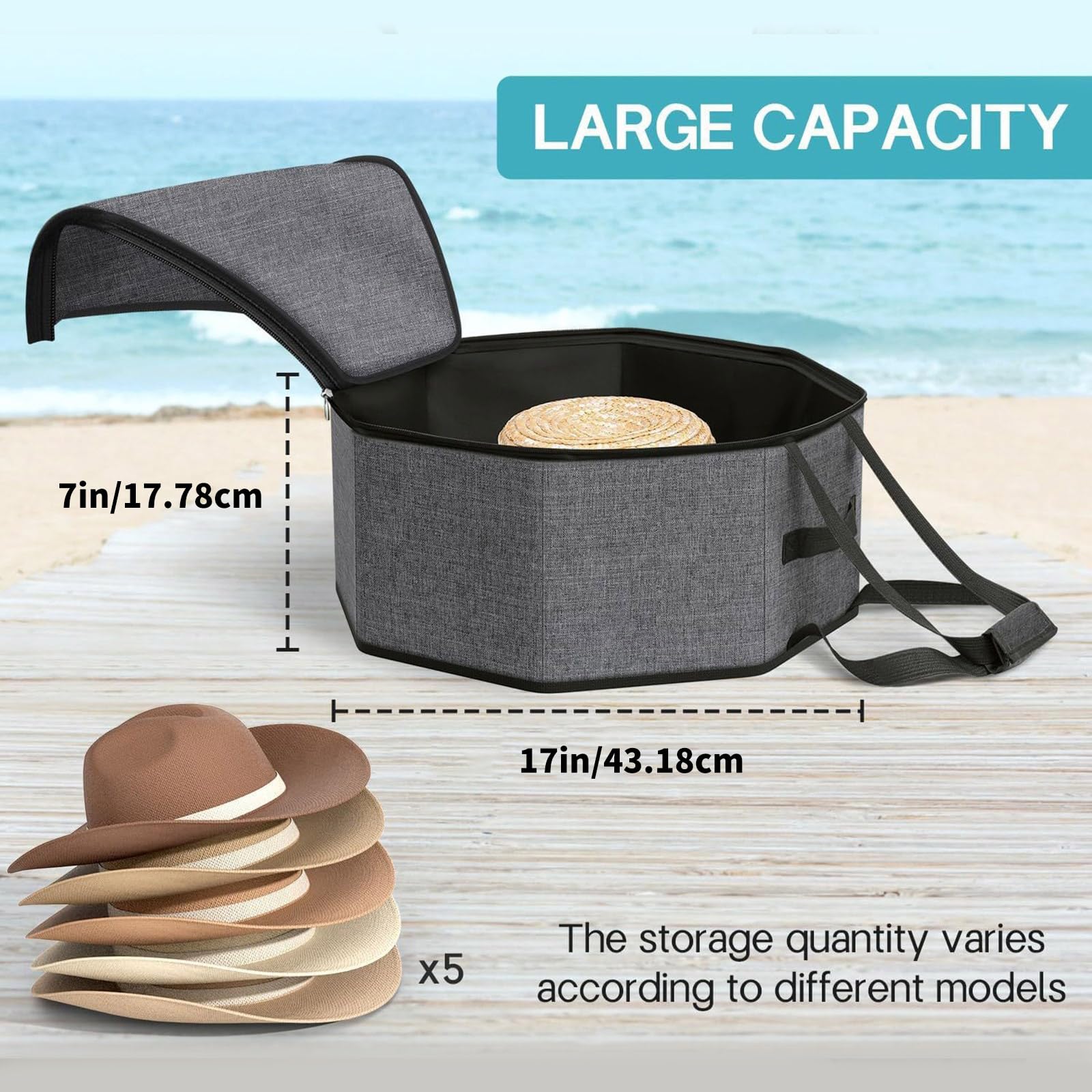 Contenitore per Copricapo capacità Borsa Cappelli alla attività All'aperto Borsa capacità con Scatola con Manico