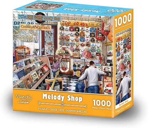 Miniatura 2 de Majestic Value Brand - Rompecabezas de 1000 piezas de una tienda de discos de vinilo nostálgicos