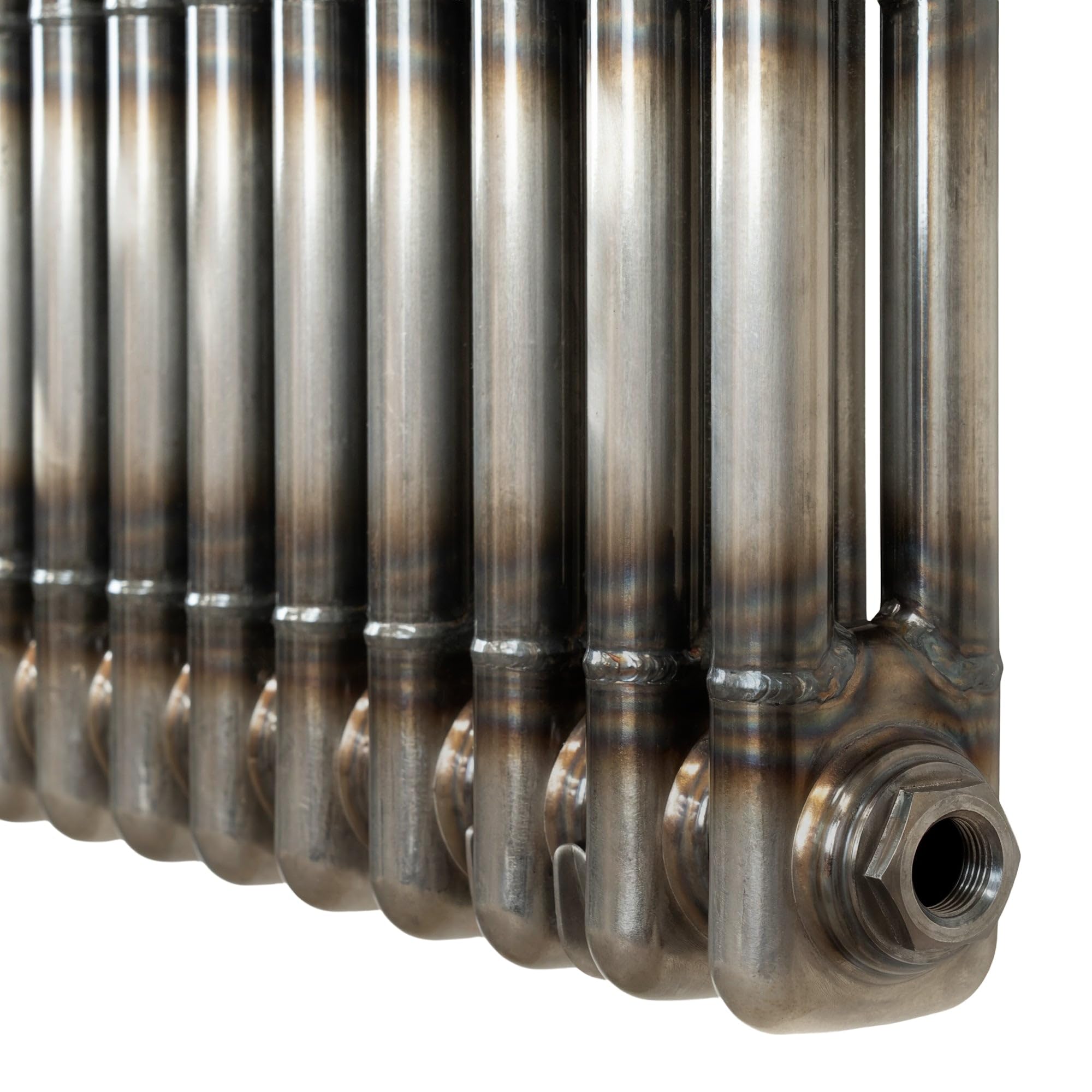 Radiador Vertical Tradicional 1800 x 560 mm 3 Columnas Acero – Metal Crudo Estilo Industrial 3198W Incluye Soportes, Kit de Instalación y Cepillo