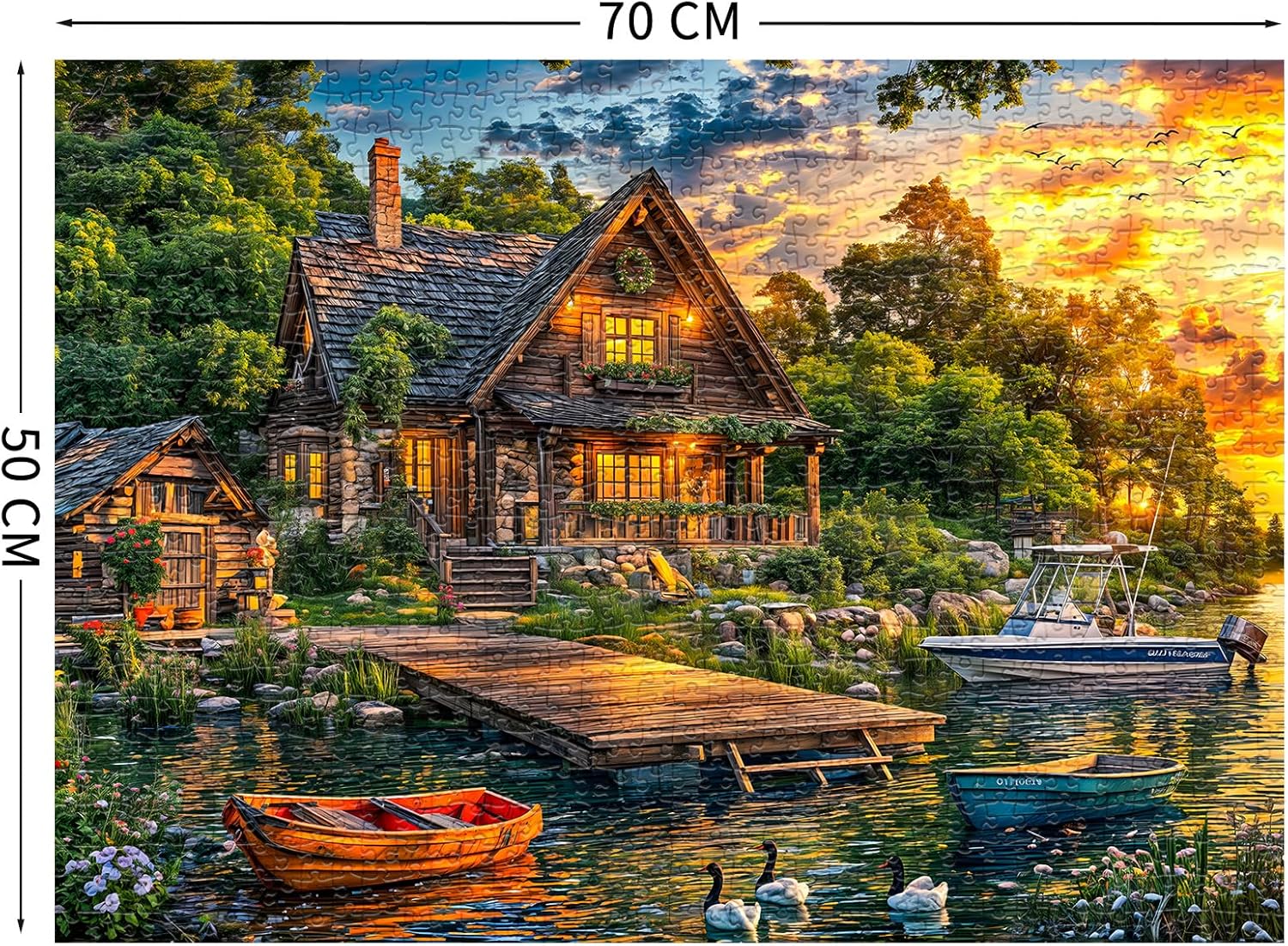Holiday Cottages Puzzles for Adults 1000 Pieces, Jigsaw Puzzles for Adults 1000 Piece, Challenging Game Toys, Impossible Puzzle, Family Decoration Puzzle