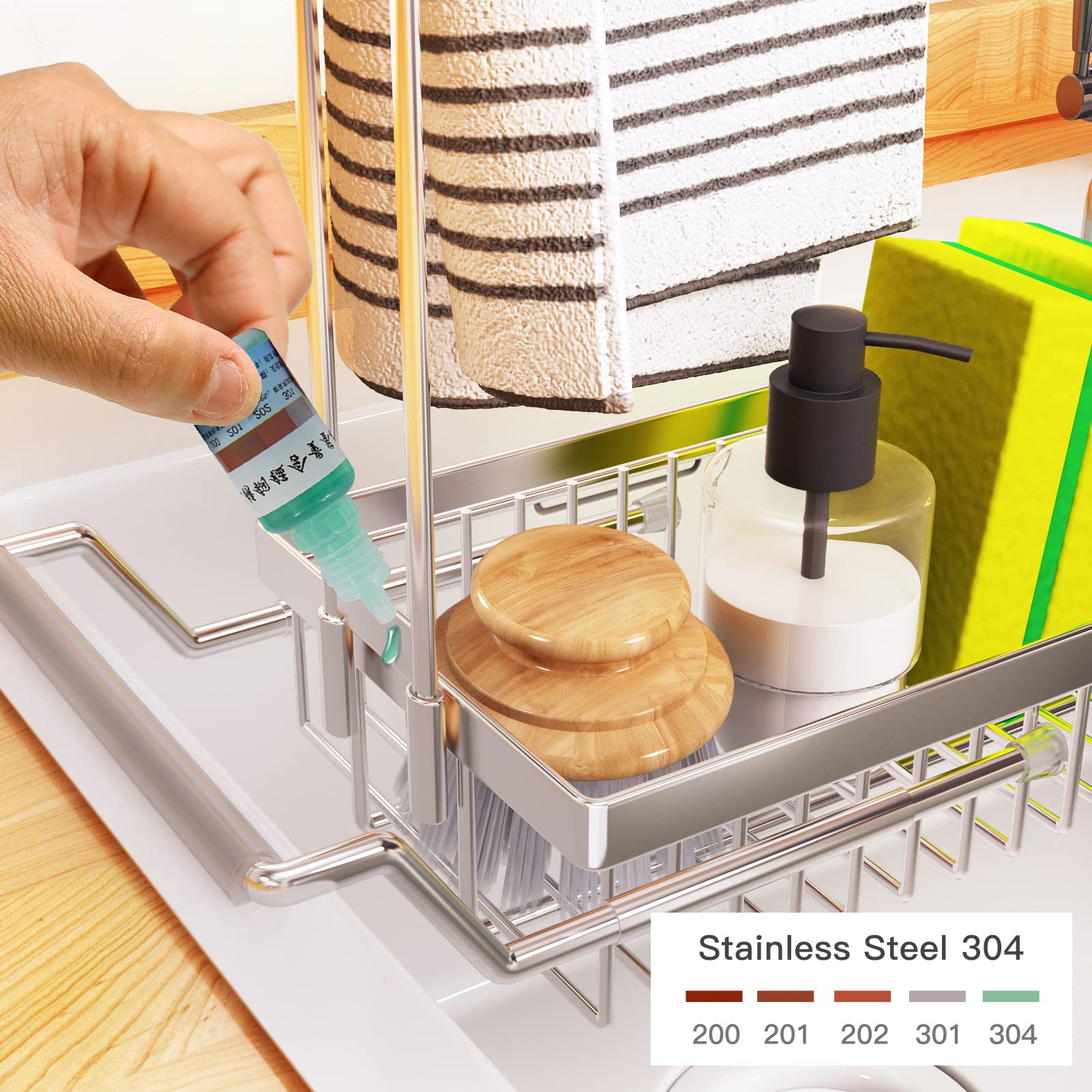 Porte-éponge De Cuisine En Acier Inoxydable, Auto-... - Grandado