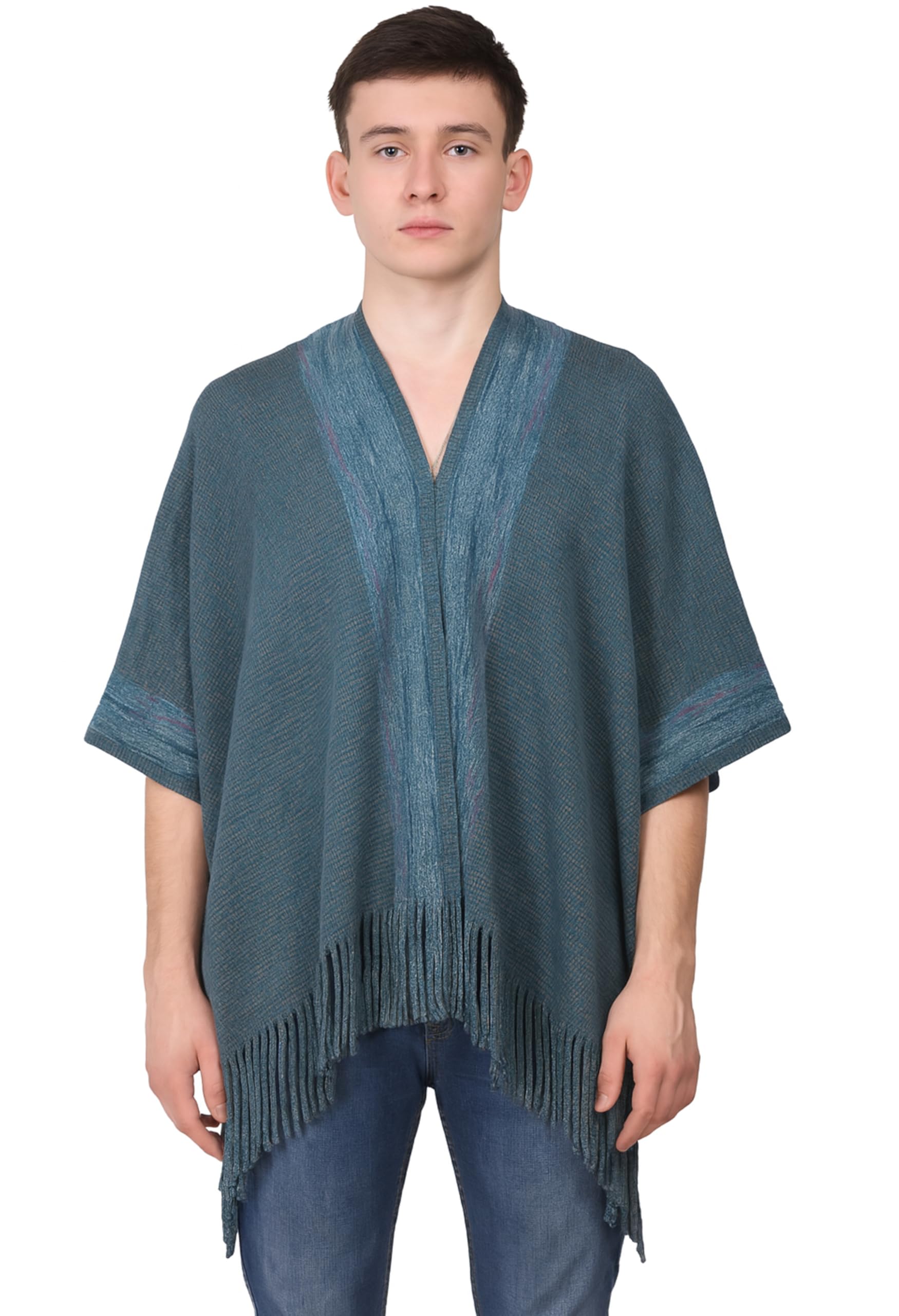 Men’s Lightweight Knit Poncho Cape – Open Front Shrug Wrap Cardigan Sweater for Travel, Outdoor, Boho, Casual & Layered Fashion – Spring, Fall & Winter Wear-picture-25