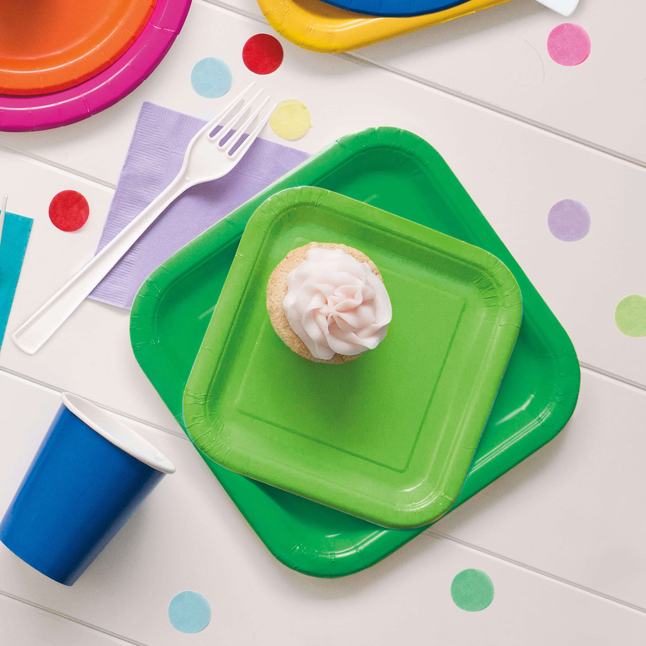 Petites Assiettes Carrées Luxe Vert Anis | Assiettes Réutilisables Et