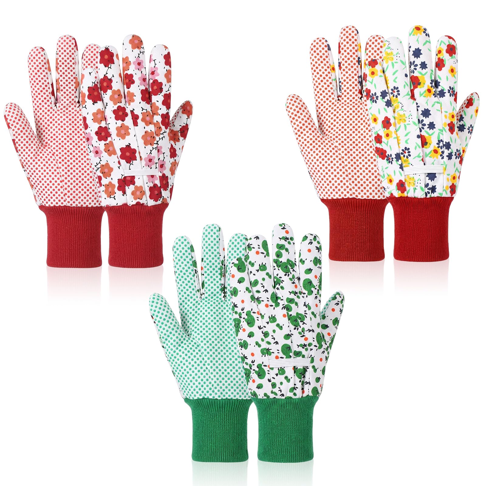Grantop Gardening Gloves for Women Set,2 pairs Comfortable Gardening Working Gloves for Ladies Women,Floral Garden Gloves with Elastic Cuffs and Non-Slip for Yard, Fishing, Camping (Color 3) — image 1