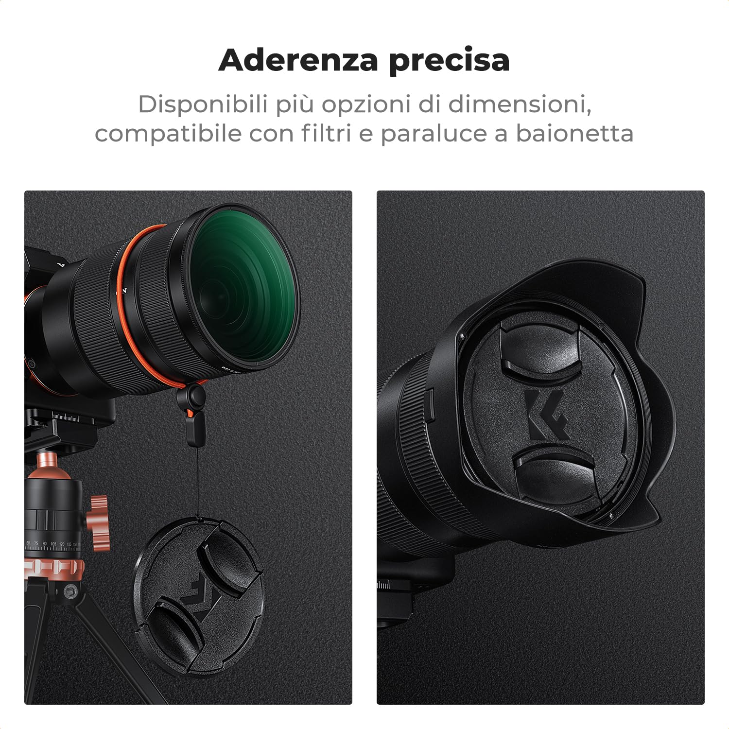 K&F Concept Tappo Obiettivo Copriobiettivo Termoretraibili Centrali 55mm 1 Pezzi Snap, 2 Pezzi Panno in microfibra on Fotocamera Anteriore copriobiettivo per Canon Sony e Altre Marche di Lenti