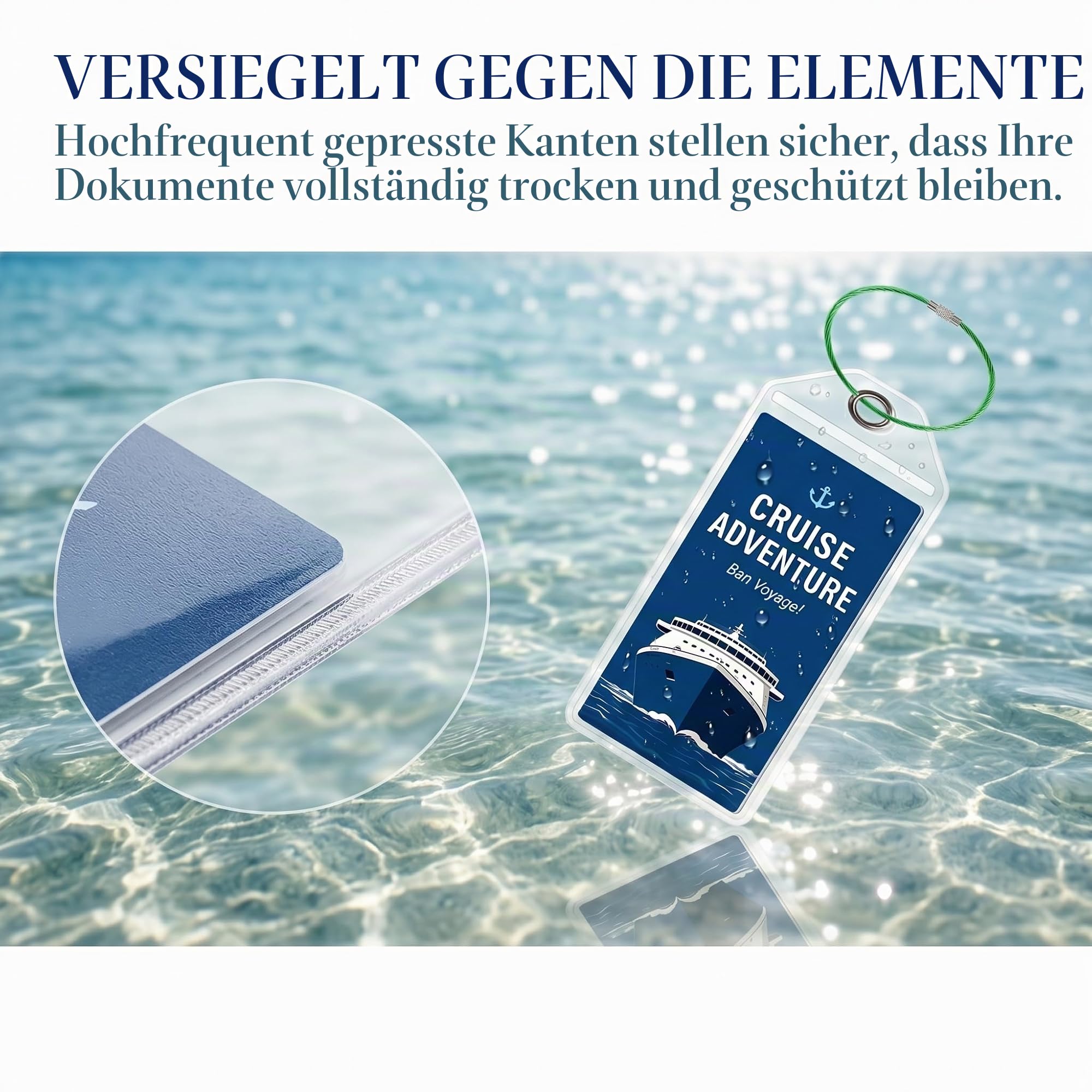 6er Pack Kofferanhänger Kreuzfahrt für AIDA TUI Mein Schiff MSC, Wasserdicht Luggage Tag Holder mit Edelstahl-Metallband, Cruise Essentials 2026, Cruise Accessories Gepäckanhänger