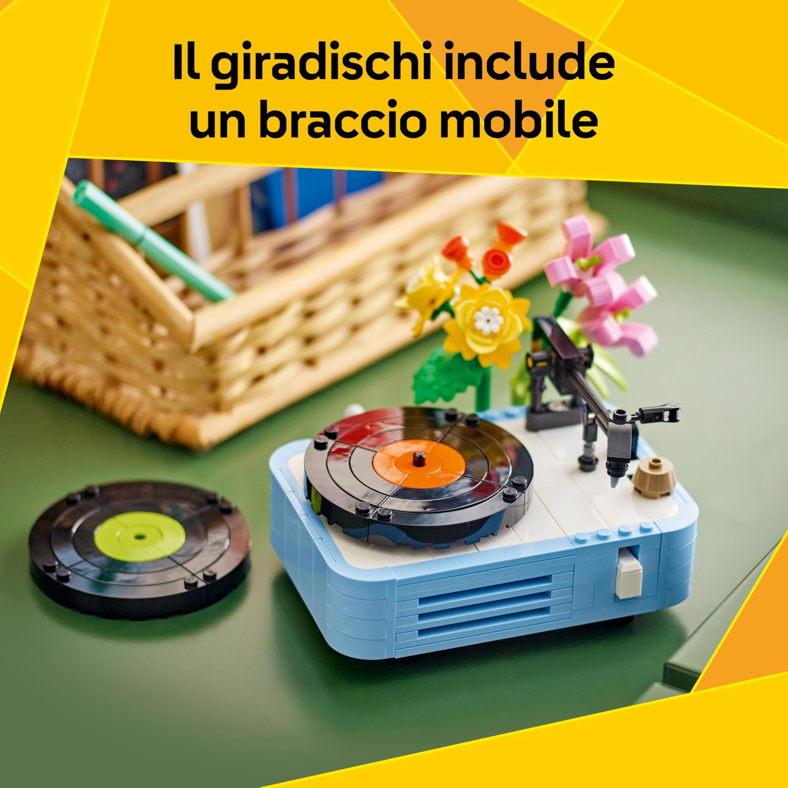 LEGO Creator 3in1 Record Player with Flowers Building Toy - Rebuilds Into a Radio Model or Microphone - Music Toys for 8+ Year Old Girls & Boys - Creative Gift Idea - 31172