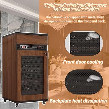 Audio Rack Cabinet Audio Cabinet Av Media Stand Component Storage And Collection Display For Bedroom Living Room For CD DVD Player Game Console TV Box(Black,52 * 55 * 90cm/20 * 21 * 35in)