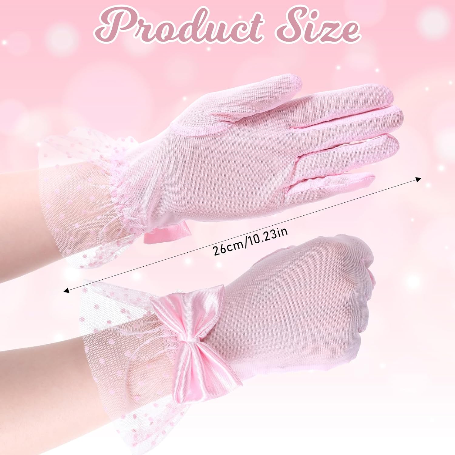 Lace Glove, Bow Short Prom Gloves Women Lace Gloves, Wedding Tea Party Glove, Evening Elegant Accessories - Image 2
