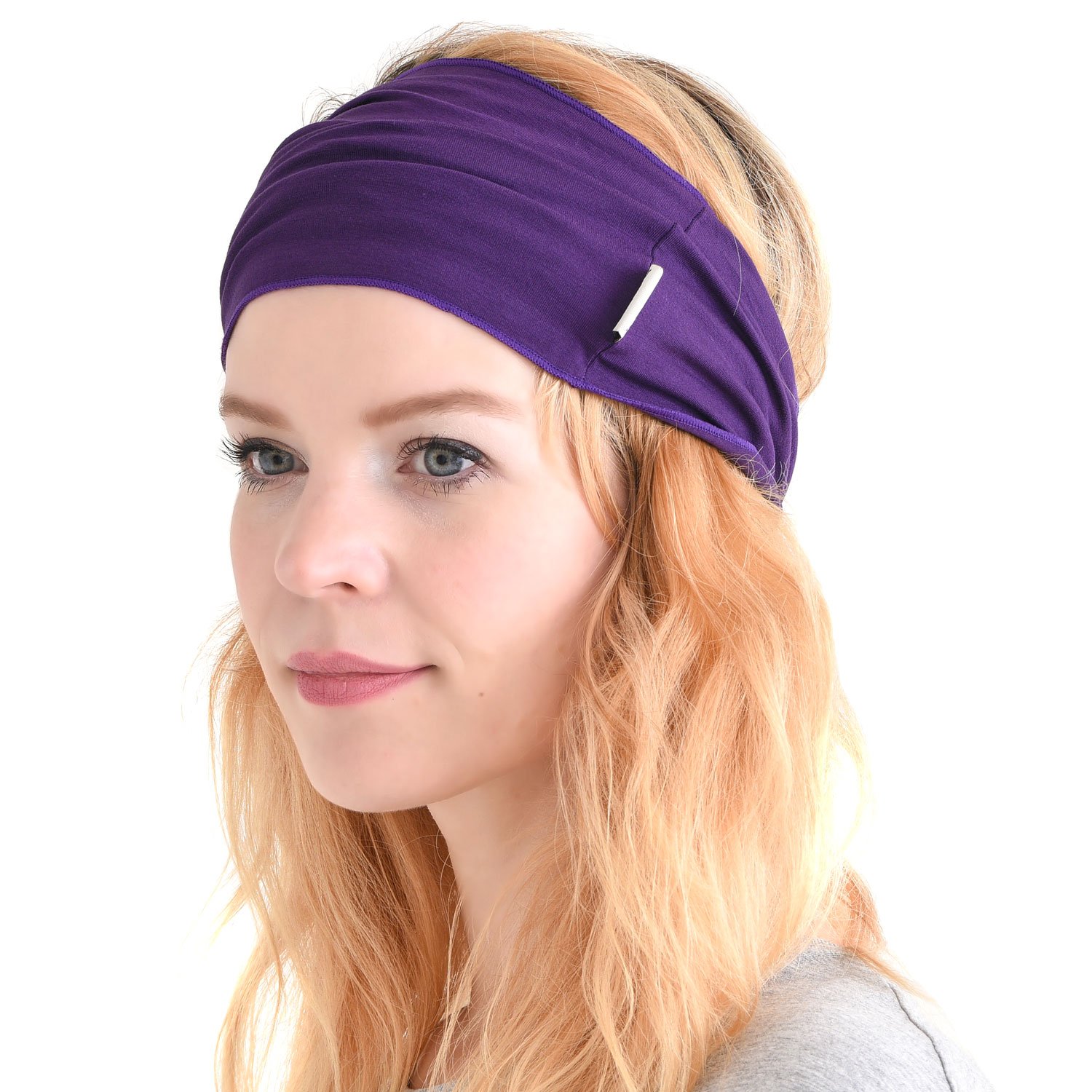 Mens Womens Elastic Bandana Headband Japanese Long Hair Dreads Head Wrap Purple-image-49