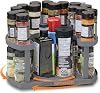Spice Spinner Two-Tiered Spice Organizer & Holder That Saves Space, Keeps Everything Neat, Organized & Within Reach With Dual Spin Turntables- Grey